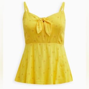 ⭐Torrid Yellow Peplum Camisole Tank Top Shirt